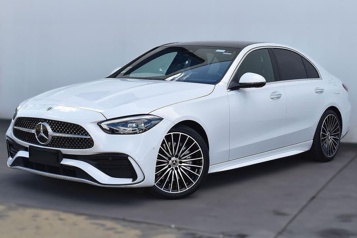 Mercedes-Benz C-Class Sedan White with Black Roof Like New Condition